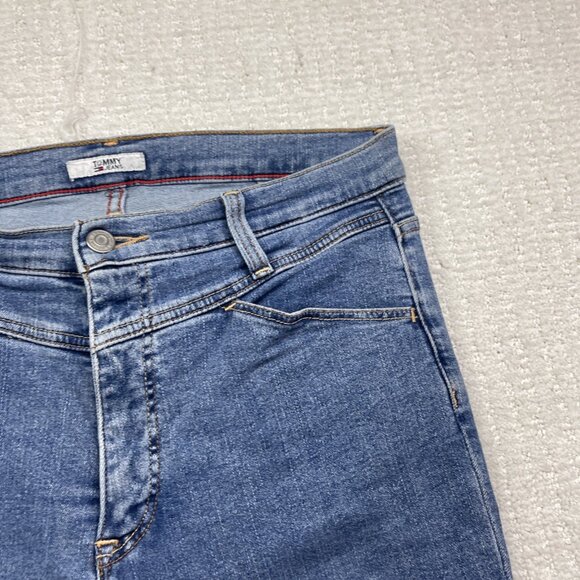Y2K Tommy Jeans High Rise Curve Legging Light Blue Skinny Denim Womens Size 8 - Picture 5 of 13